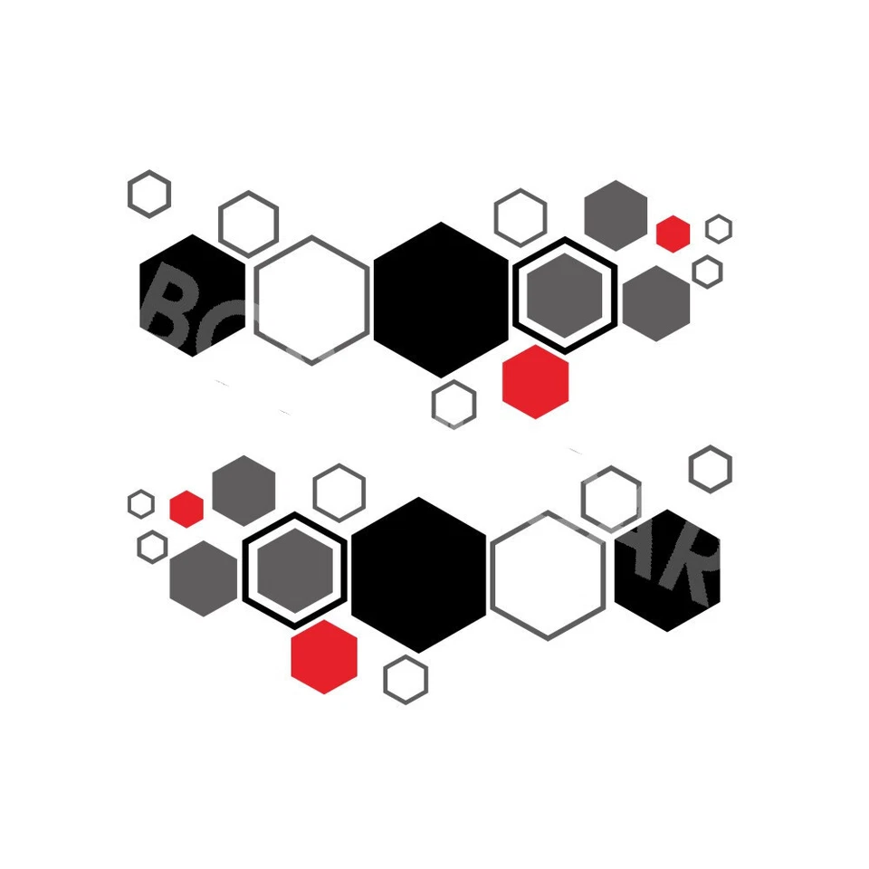 Honeycomb Pattern Sticker Waist Line Decal Decoration For Car Bumper Body Side - Image 4 of 4