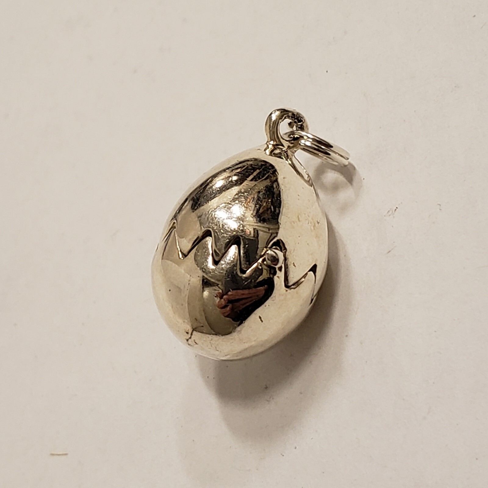 Sterling Silver Hinged Easter Egg Movable Baby Ch… - image 2