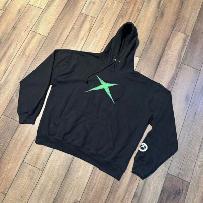 Vintage Xbox Hoodie Sweatshirt Men's Size Large Black Green Y2K Gamer