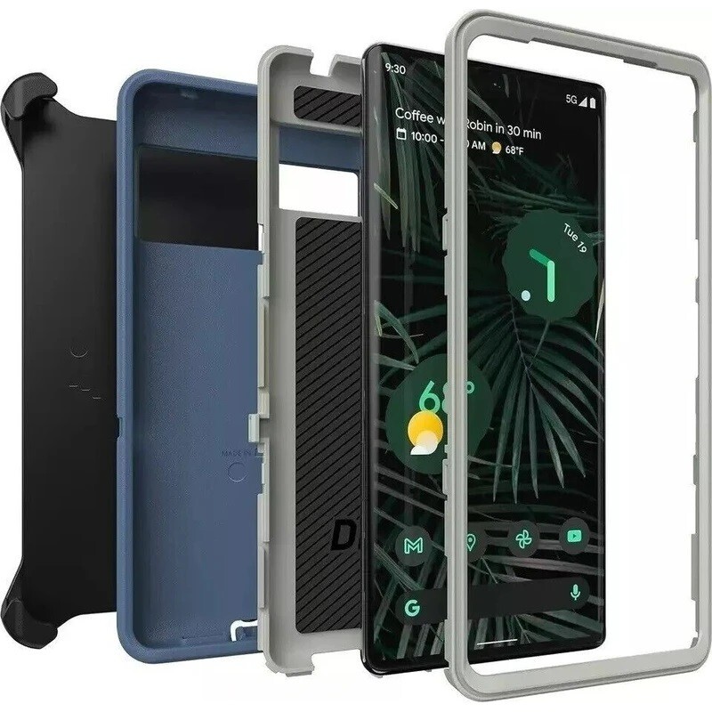 NEW Case For Google Pixel 9 Pro XL OtterBox Defender Series + Clip - Blue White