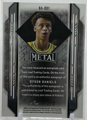 Dyson Daniels RC auto /25シリ 💥DYSON DANIELS AUTO ROOKIE 2021-22💥LEAF METAL RED CYRSTAL AUTO