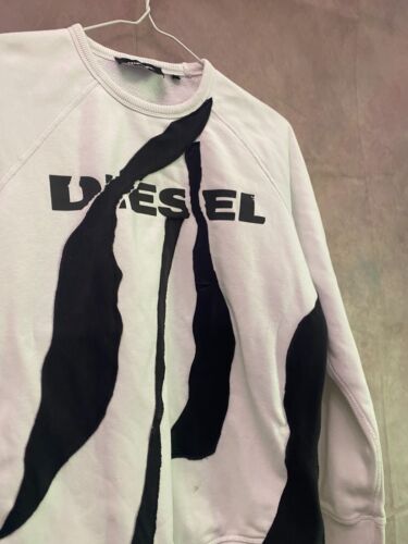 Felpa Diesel personalizzata streetwear bianca taglia M - Foto 3 di 8