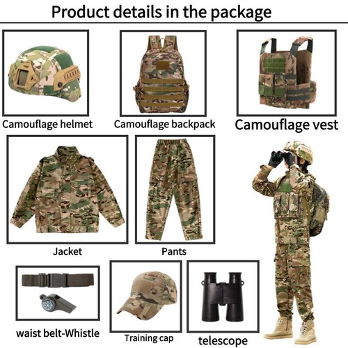 Army Costume Boys Soldier Tactical Gear Role Play Special Forces Children's Cost - Picture 3 of 11