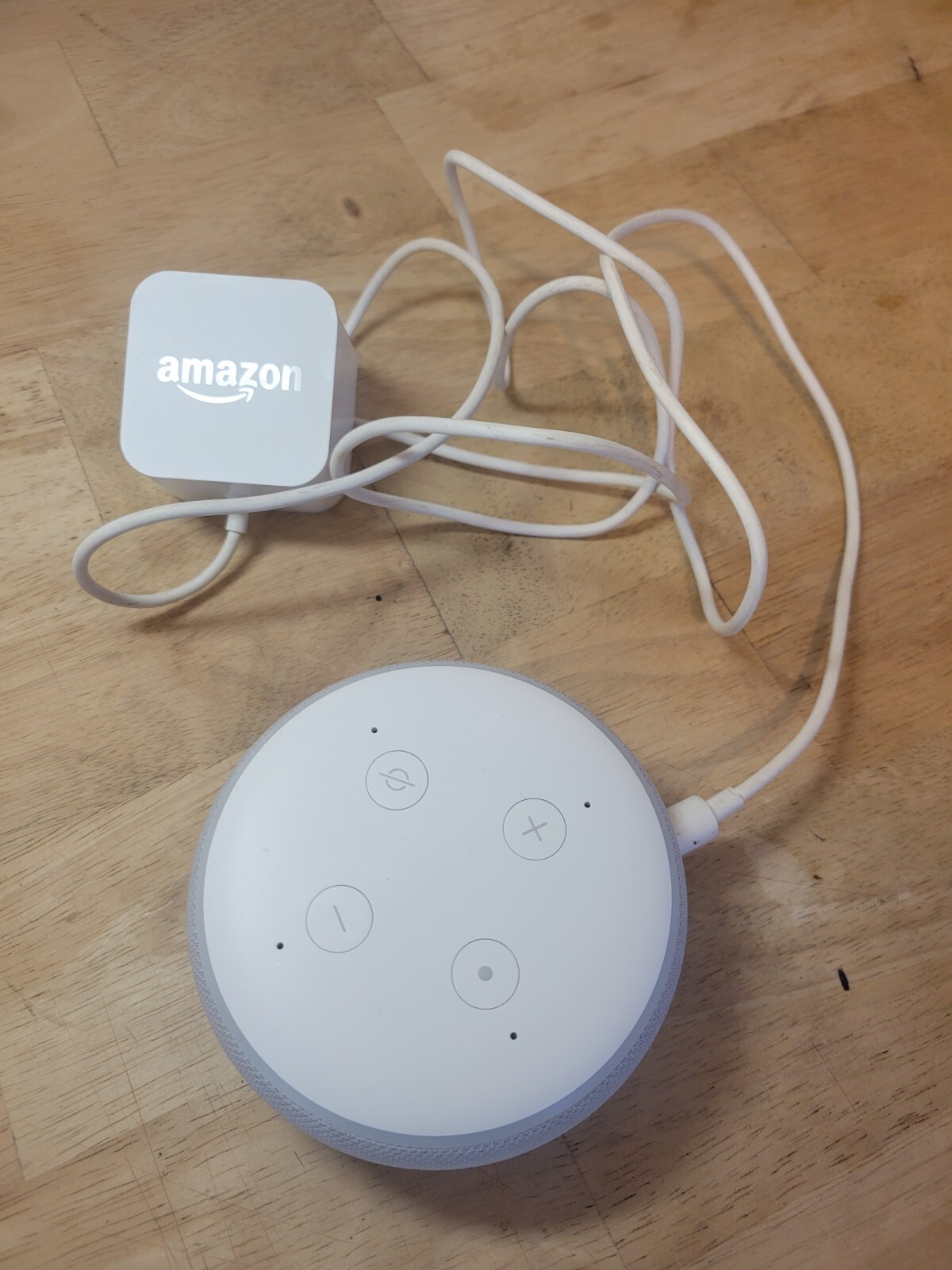 Alexa Echo Dot 3rd Gen Smart Speaker Grey White with Charger Tested-image