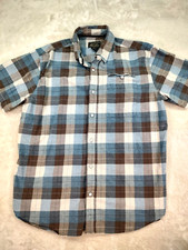 Grizzly Mountain Shirt Men's XL Blue/White/Grey Plaid Short Sleeve