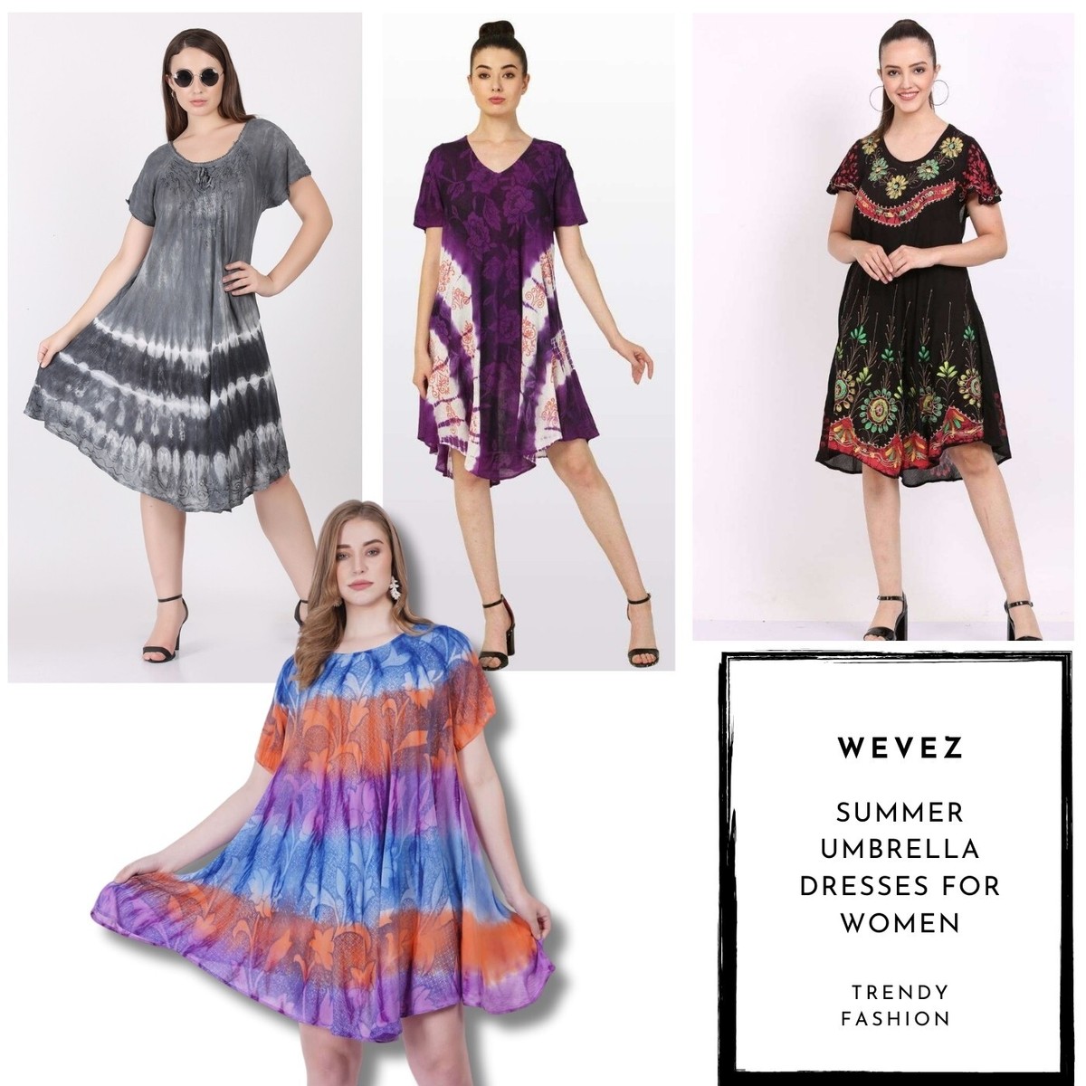 Women's Casual Maxi Summer Umbrella Dress 10 Pcs Assorted Wholesale lot