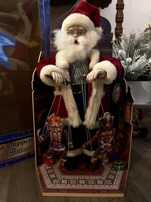 Telco Santa Puppeteer In Box 2002 Old World Charm Vintage Large Windup