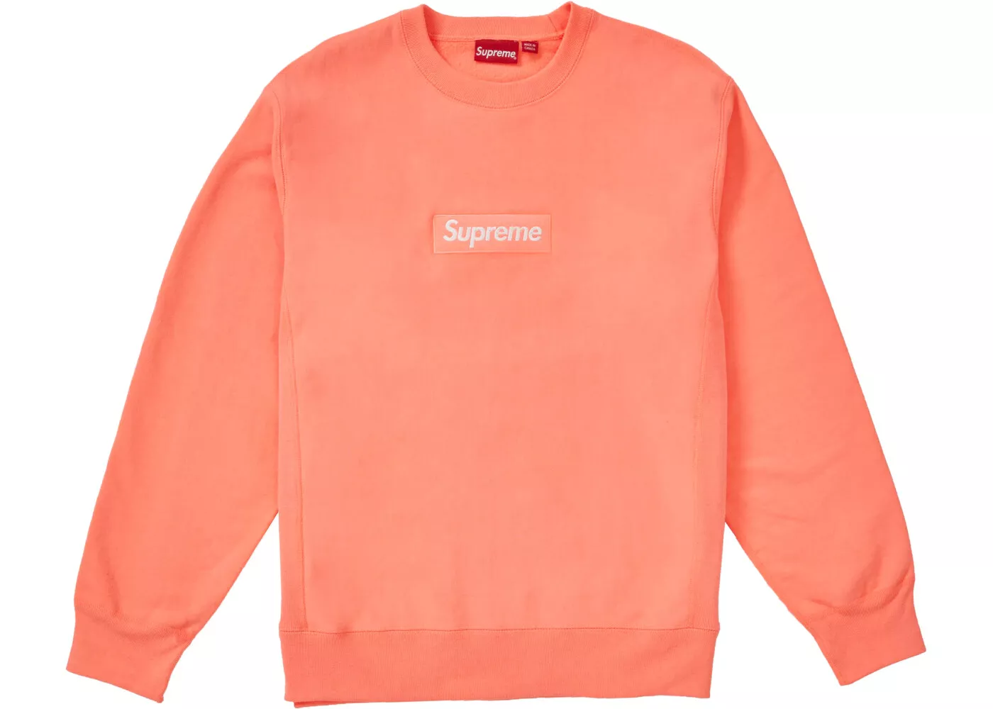 Sweat col rond logo Supreme Box rose fluorescent FW18 taille Medium NEUF RARE