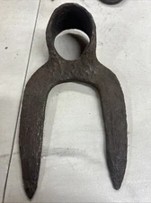 Vintage antique iron forged grub hoe head farm garden tool + Extras