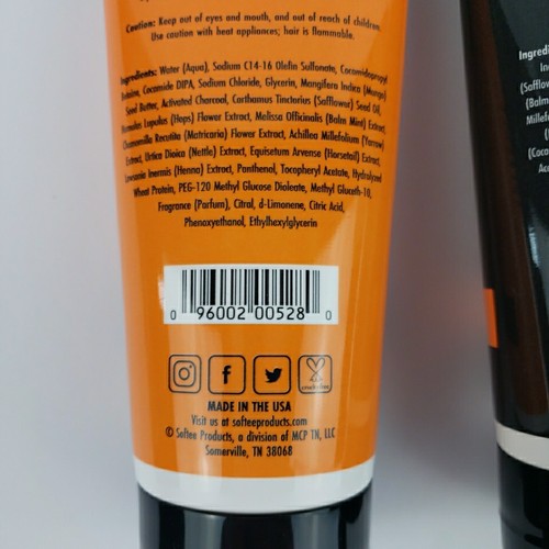 Softee Damage Preventing Detoxifying Shampoo Conditioner Set 7oz Mango Charcoal - Picture 8 of 10
