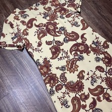 Vtg Talbots Shift Dress Womens Sz 6 Yellow Pure Silk Paisley Lined Workwear