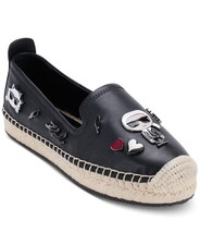 Karl Lagerfeld Paris Women's Michaela Cate Pins Espadrille Flats, Black Size 9M