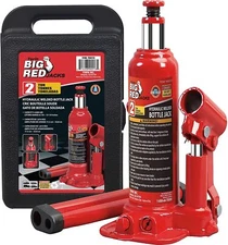 BIG RED Torin Red Hydraulic Welded Bottle Jack Clow Mold Storage Case,Red, 2 Ton