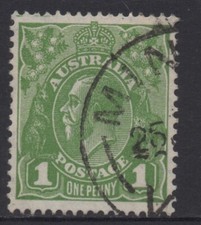 AUSTRALIA 1926 1d SAGE-GREEN KGV (DIE I) STAMP VFU PERF. 13.1/2 X 12.1/2 SG.95
