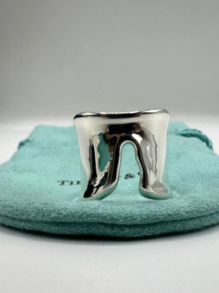 Tiffany & Co Elsa Peretti Sterling Silver Split Ring Size 6 - Image 2 of 4