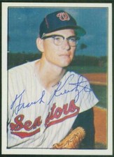 Original Autograph of Frank Kreutzer of the Wash. Senators on a 1978 TCMA Card