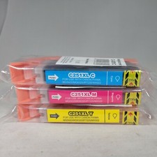Inkjetcorner C-0251C C-0251M C-0251YLot of 3 Ink Cartridges Sealed Expired 1/21