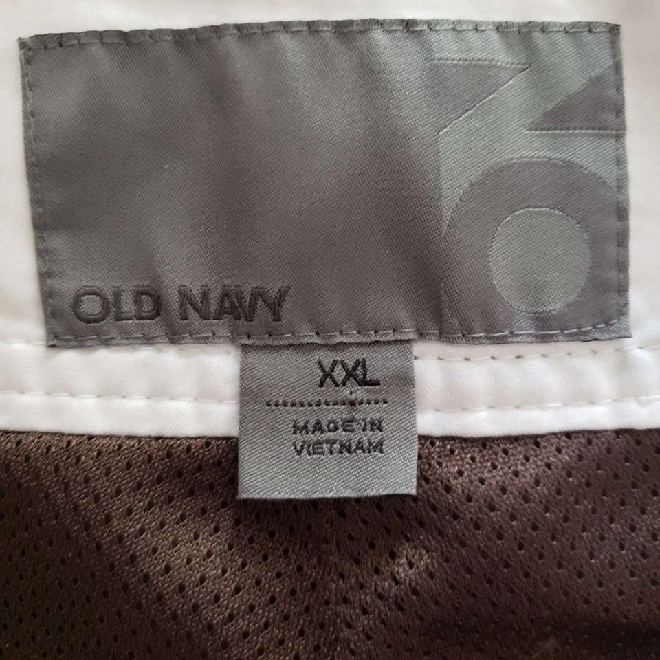 Old Navy Swim Trunks Mens Size XXL Shorts Bathing Suit Chocolate Brown & White - Image 4 of 4