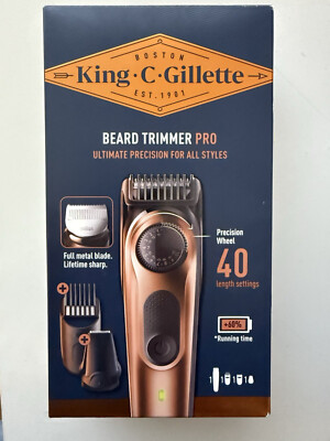 King C. Gillette Herren Bartschneider PRO mit Präzisionsrad für 40 Bartlängen