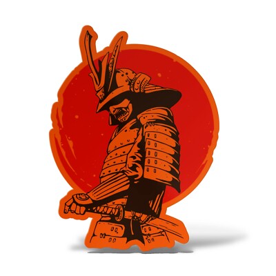 Sticker TESCHIO SKULL SAMURAI GIAPPONE Adesivo Decal Auto Moto Wall