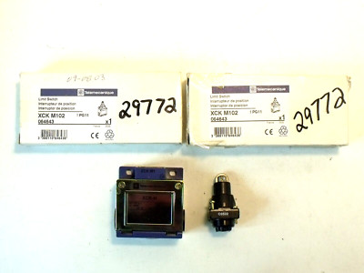 (2) NIB Telemecanique XCK M102 Snap Action Limit Switches: Steel Roller Plunger
