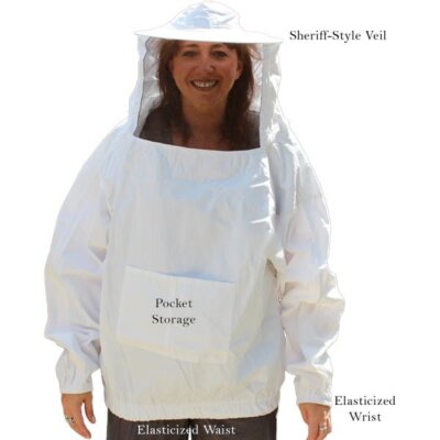 Unisex Beekeeper Jacket w/ Veil | 3XL | Lightweight Cotton Beekeeping