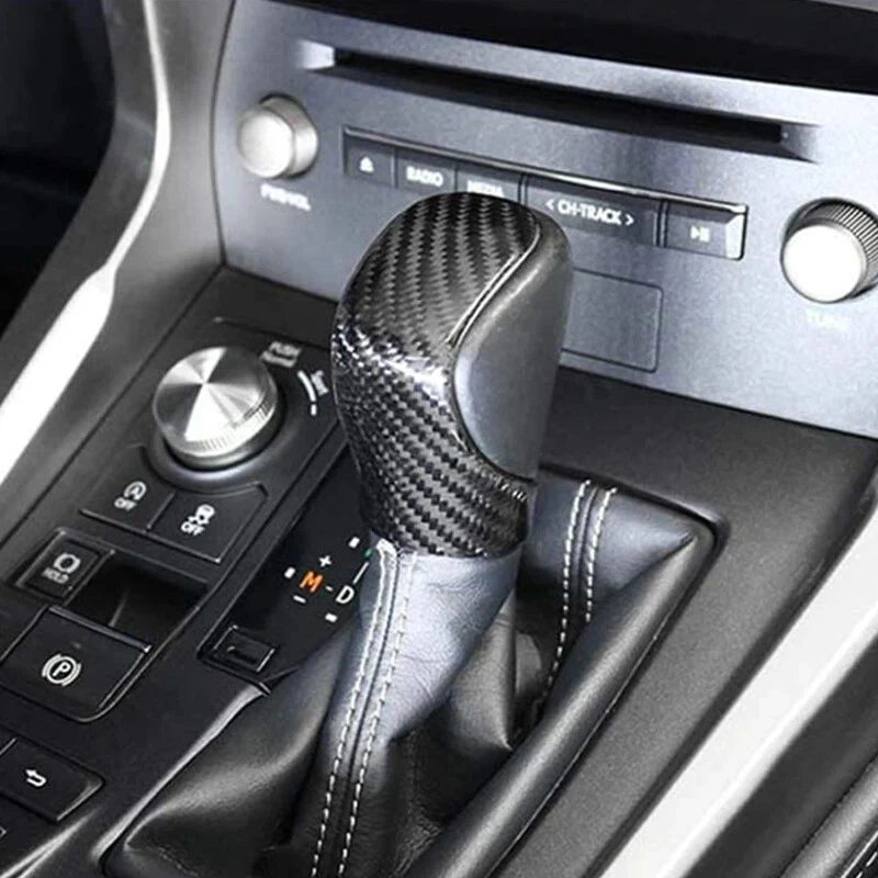 Real Carbon Fiber Gear Shift Knob Trim Cover for Lexus RX IS ES NX RC RX350 - Image 2 of 4