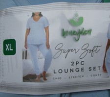 XL PJ set Honeydew Super Soft 2 piece lounge pajamas blue stretch comfy New