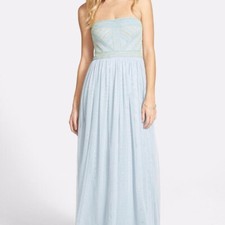 Adrianna Papell Chiffon Strapless Gown Dress ICY MINT SIZE 10 #90 NWT