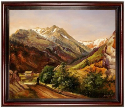 ÖLBILD Rathausberg  Gastein,Georg Waldmüller ÖLGEMÄLDE,HANDGEMALT, F:50x60cm