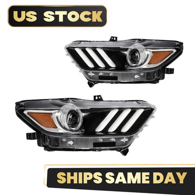 #ad For 2015 2017 Ford Mustang HID Xenon Headlight Assembly w o Bulb Pair LeftRight $173.90