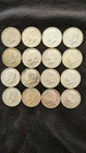 40% Silver Kennedy Half Dollar Coins Lot of 16 1965-1969 Circulated Ungraded