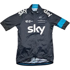 Rapha Cycle Jersey Medium Men's Black Polyester Zip Up Short Sleeved Sky Sports