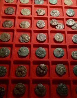 Islands off Thrace Samothrake 3rdc BC. Æ Athena & Cybele seated 45$ Each. F/VF