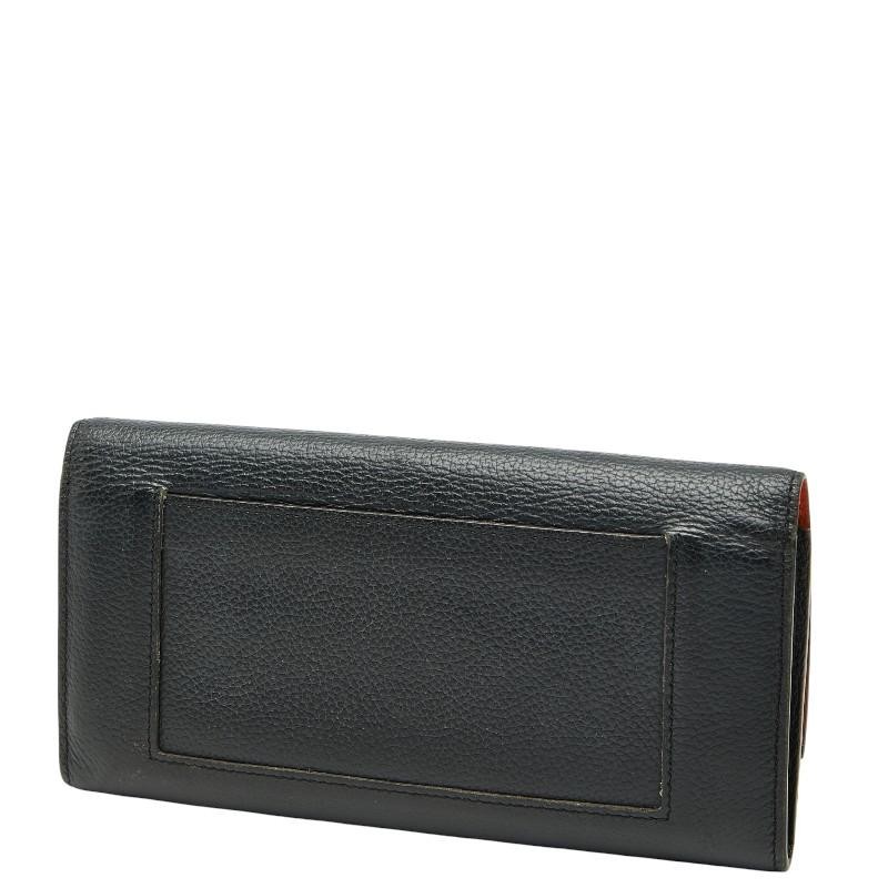 CELINE Large Flap Multi-Function Wallet Black Lea… - image 2