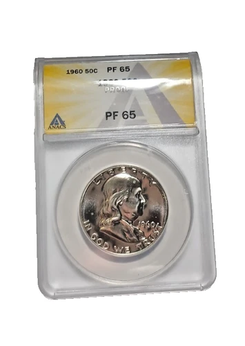1960 Franklin Half Dollar Proof Coin    ANACS PF 65 #7600581   Shipping is $5.00