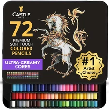 Castle Art Supplies Colored Pencils Set | 72 Premium Soft Core Colored Leads ...