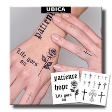 UBICA 2 Sheets Long Lasting Flower Temporary Fake Tattoos Inspirational Rose
