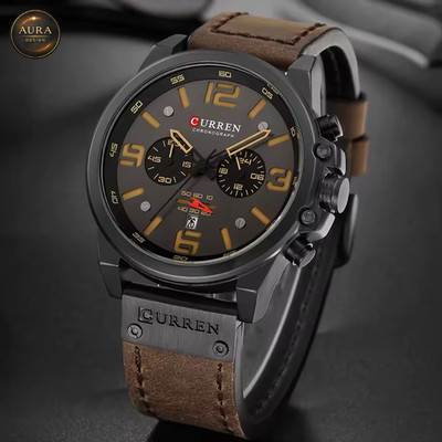 CURREN Herrenuhr - Quadratisches Zifferblatt Sport Elegant Waterproof 8314