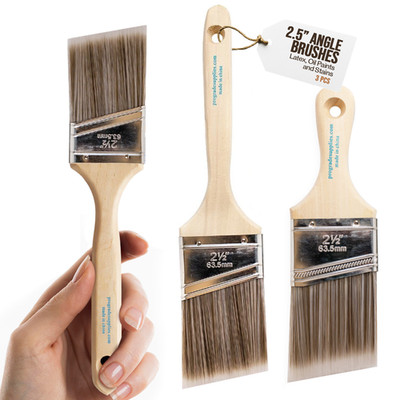 3-Pack - 2.5'' Angle Brushes for All Latex and Oil Paints & Stains