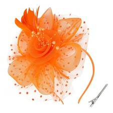 Fascinators Hats for Women Tea Party Flower Pearl Feather Wedding Fascinator ...