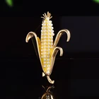Thanksgiving Vintage Style Corn Brooch Pin Pearl Gold Fall Harvest Jewelry Gift