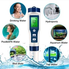 5 in 1 TDS Meter PH Tester, 0.01 High Accuracy Digital PH Meter for Water