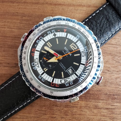 Sicura Chrono Computer Vintage Mechanical Watch 17J EB 8800, For Parts/Repair - Picture 2 of 16
