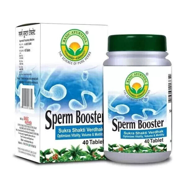 Basic Ayurveda Sperm Booster Tablet / 100% Herbal Ayurvedic - 40 Tablets