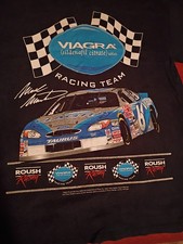 Vintage Mark Martin 6 Viagra Racing Shirt NASCAR Roush Racing Y2K Tee Large