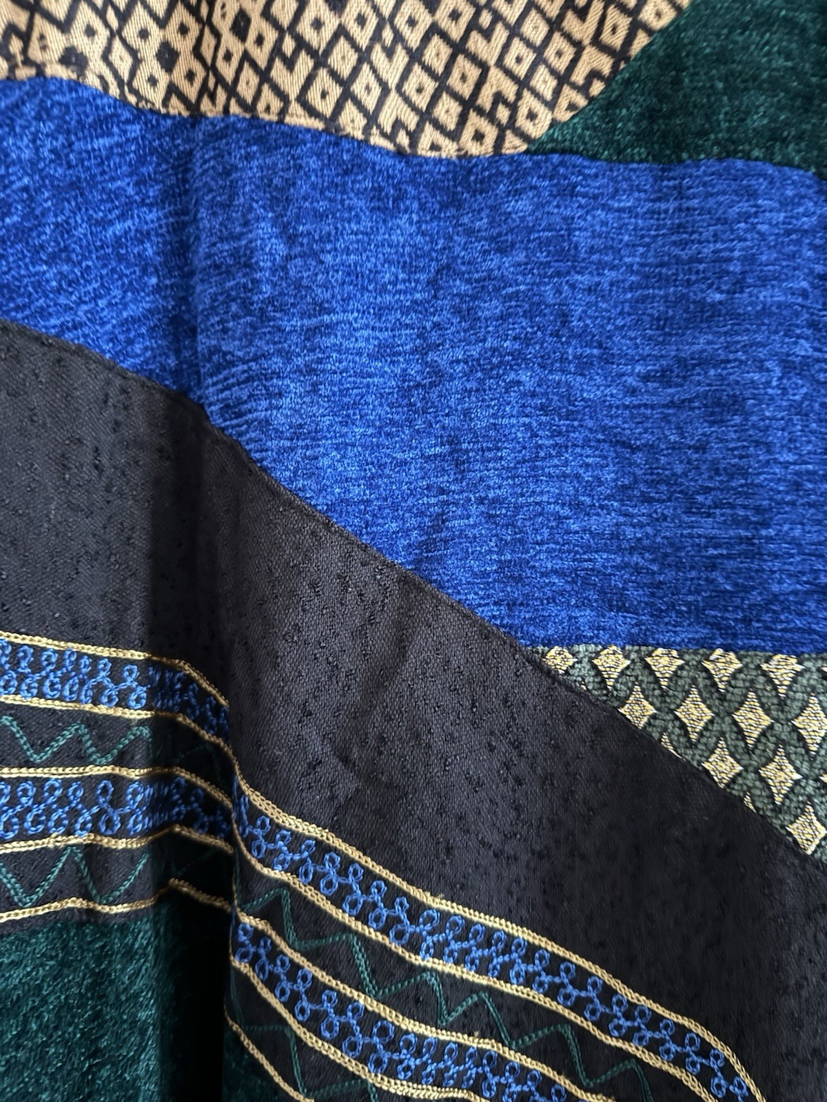 Indigo Moon Jacket Chic Floral Patchwork Funky Ar… - image 12