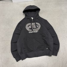 Vintage 2000s Ecko Unltd Zip Up Hoodie Size XL Black Y2K Skate Surf Hip Hop