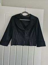 Coast Vintage Style Cropped Black Blazer Size 12