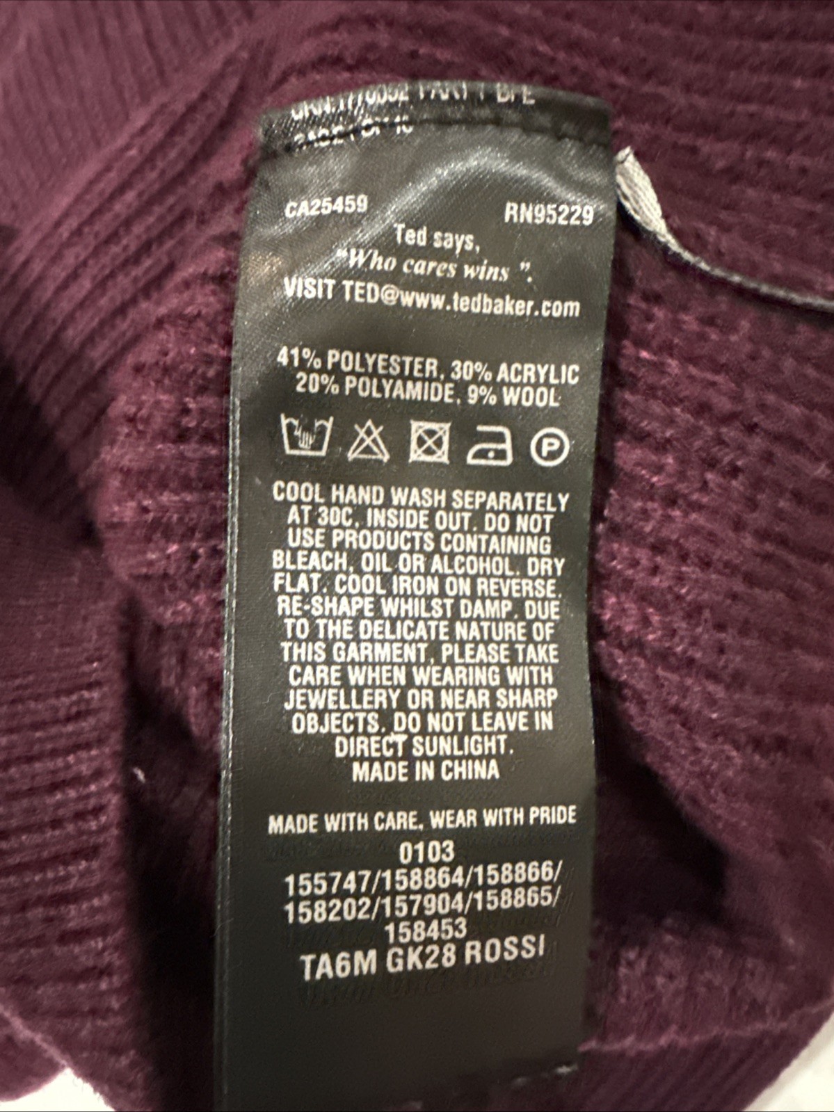 Ted Baker Sweater Merino Wool Burgundy Crew Ted M… - image 10